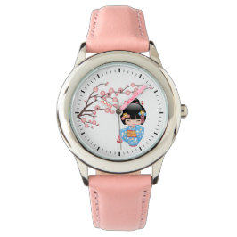 Relógio Boneca Maiko Kokeshi - Garota Geisha Japonesa Boni