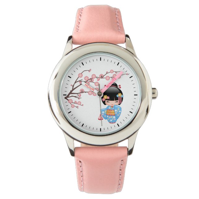 Relógio Boneca Maiko Kokeshi - Garota Geisha Japonesa Boni (Frente)