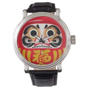 Relógio Boneco Daruma (amuleto tradicional japonês de boa 