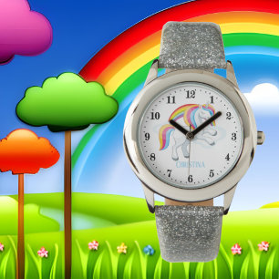 Relógio bonitinho Fantasy unicorn adiciona nome Watch