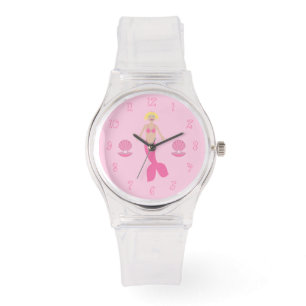 Relógio Bonito fantasia rosa Sereia
