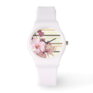 Relógio Bonito Floral Colorido de Blush