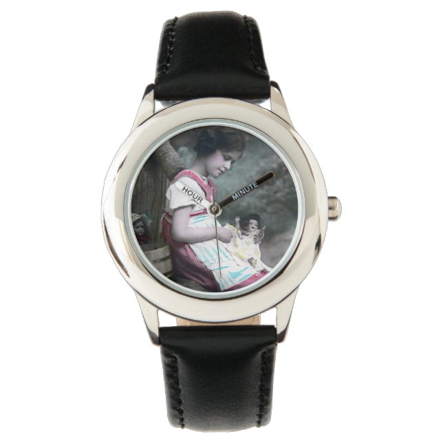 Relógio Bonne Année Vintage Girl com Dolll (Frente)