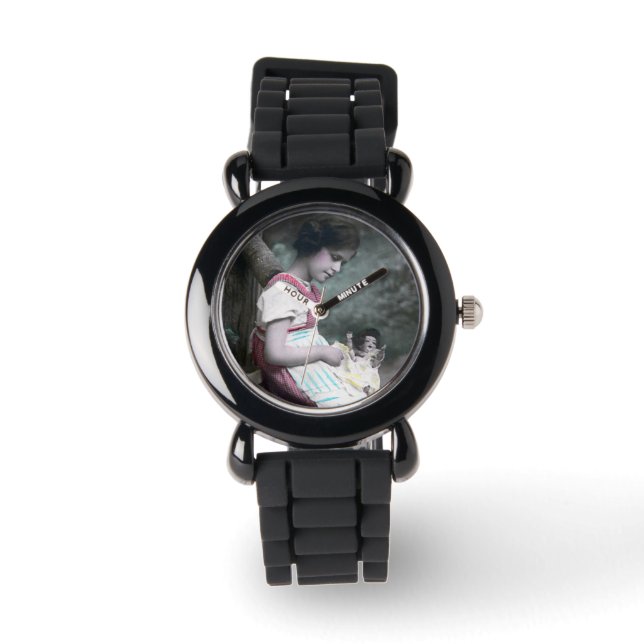 Relógio Bonne Année Vintage Girl com Dolll (Frente)