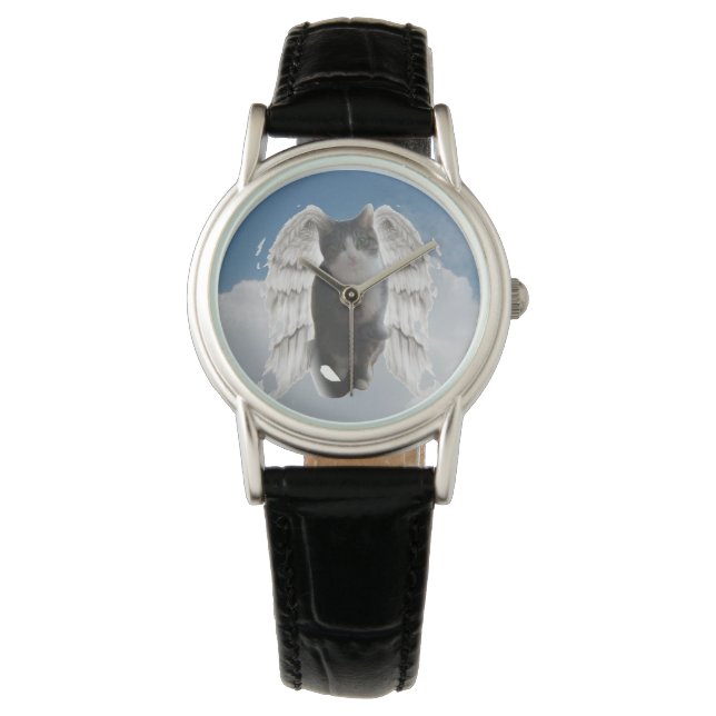Relógio Boo Angel Women's Classic Black Leather Watch (Frente)