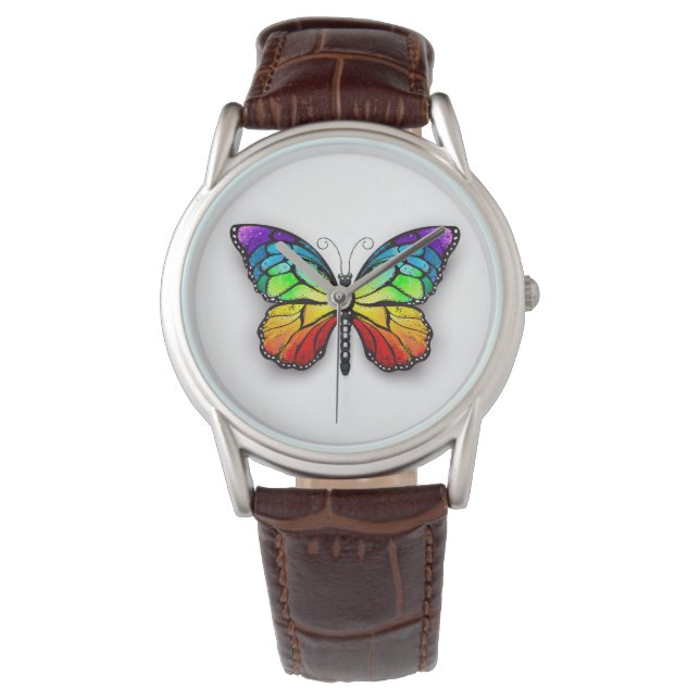 Relógio Borboleta arco-íris Monarca (Frente)