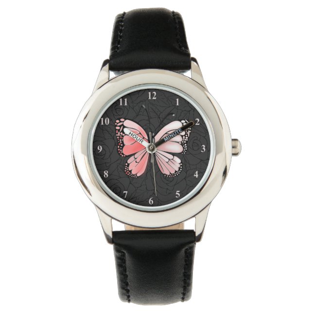 Relógio Borboleta com Rosas (Frente)