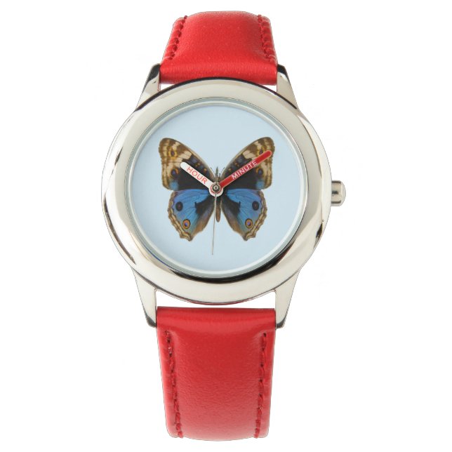 Relógio Borboleta Pansy Azul (Frente)