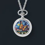 Relógio Borboleta Pintada Starry Night Sky Mulheres Legant<br><div class="desc">Borboleta Pintada Starry Night Sky Elegant Womans Watches apresenta uma borboleta colorida tendenciosa com a lua e estrelas no fundo. Criado pelo Evco Studio www.zazzle.com/store/evcostudio</div>