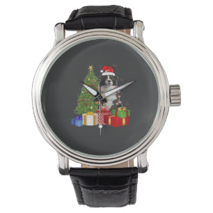 Relógio Border Collie Engraçado Árvore de Natal Feliz Nata