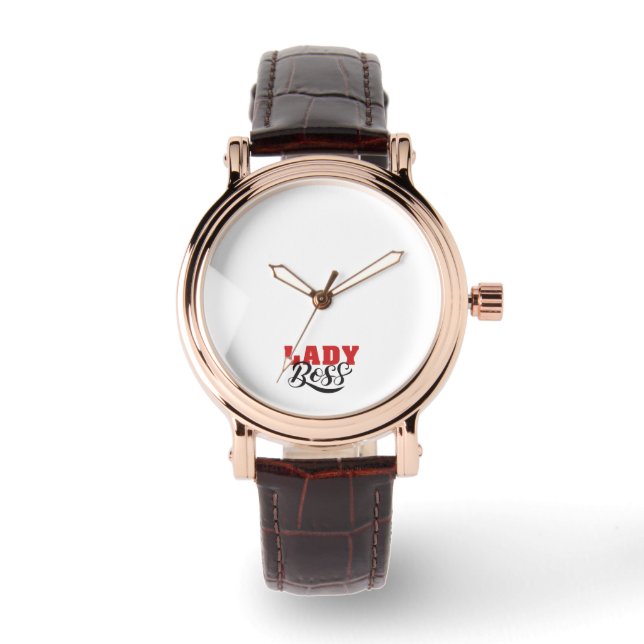 Relógio Boss Lady Mindset – Powerful Women Quote Design (Frente)