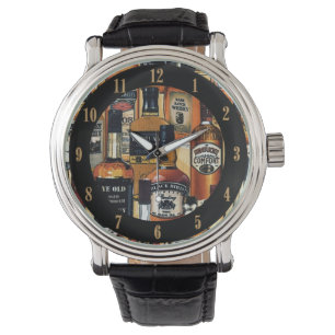 Relógio Botões Whiskey Patterin Wrist Watch
