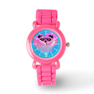Relógio Bracelete de Glitter Rosa Cor-de-Panda