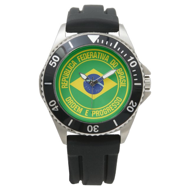 Relógio Brasil Round Emblem (Frente)
