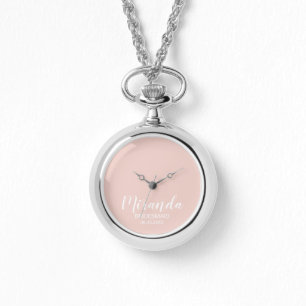 Relógio Bridesmaid Personalizado de Script Moderno