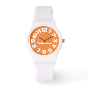 Relógio Bright Orange/White Personalised Women's Watch