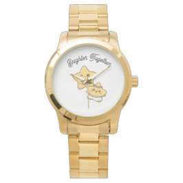 Relógio Brighter Together – Cute Couple golden watch Gift