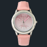 Relógio Brilhante e cintilação cor-de-rosa com rosa Dourad<br><div class="desc">Drivers de Faaux Sparkle e Glitter Rosa Dourado Blush Pink Watch são perfeitos para uma Festa de aniversário Dourada ou Rosa Esmagada ou um presente de Chá de panela. Este Relógio de Festa de aniversário Rosa Esbranquiçado é perfeito para um presente de Festa de aniversário rosa rosado e cinza. Este...</div>