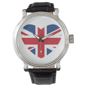 Relógio britânico do coração - bandeira de Uni