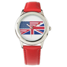 Relógio British Flag Kids Watch, duas cidadãs, na América