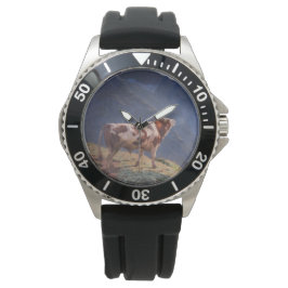 Relógio Bull nos Alpes (por Eugène Burnand)