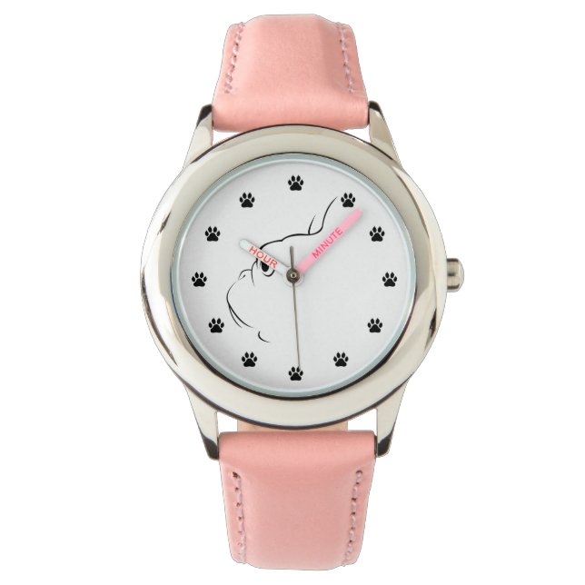 Relógio Bulldog Francês Silhout Kids Wrist Watch (Frente)