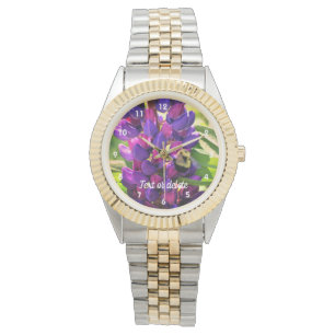 Relógio Bumble Bee Na Flor De Lupina Selvagem Personalizad