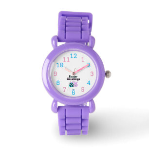 Relógio Bunny Felpudos Crianças Silicone Roxo