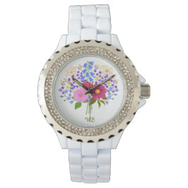 Relógio Buquê de Flores Oversized Two-Tone