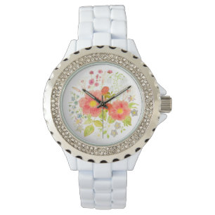 Relógio Buquê de Flores Rosa e-Watch