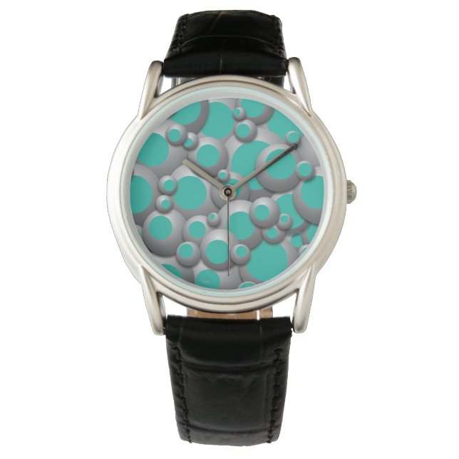 Relógio Bustling Bubbles Teal Watch (Frente)