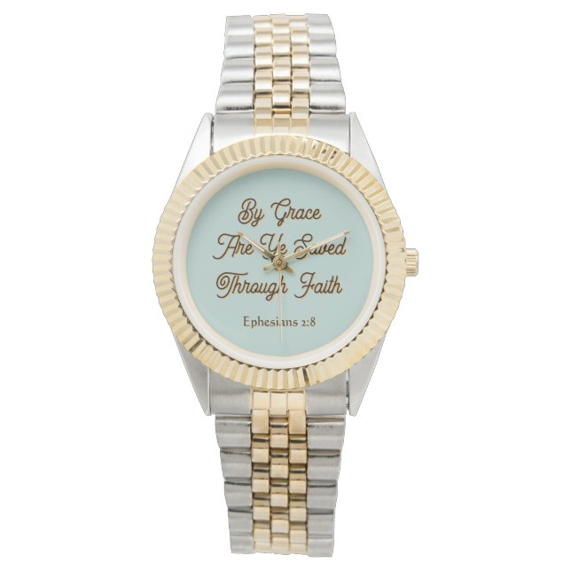 Relógio By Grace are Ye Saved Ephesians 2 Scripture  (Frente)