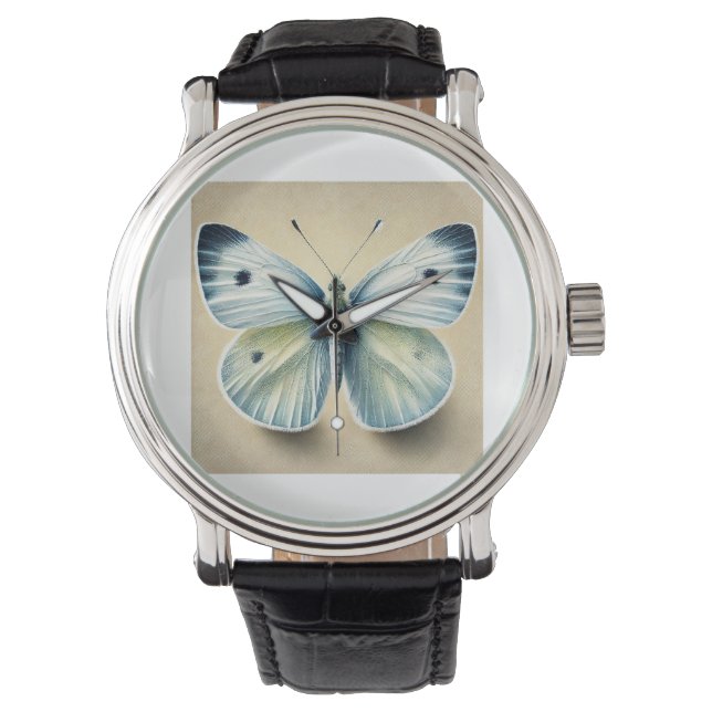 Relógio Cabbage White Butterfly 190724IREF226 - Watercolor (Frente)
