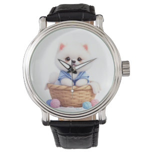 Relógio Cachorrinho Fofo em Cesto eWatch Watch