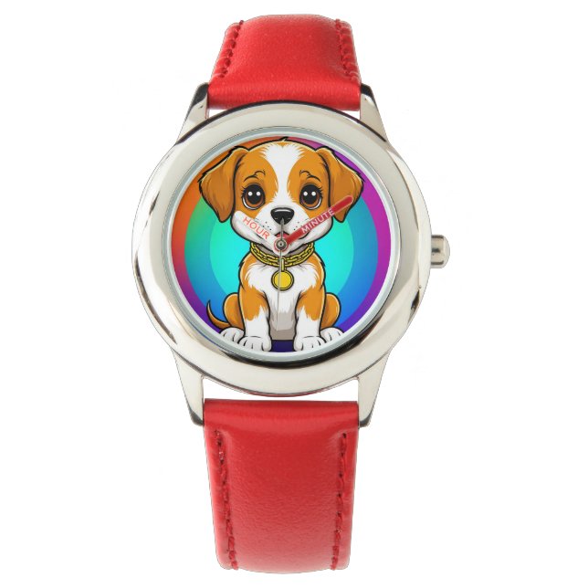 Relógio Cachorro de Desenho Adorável (Frente)
