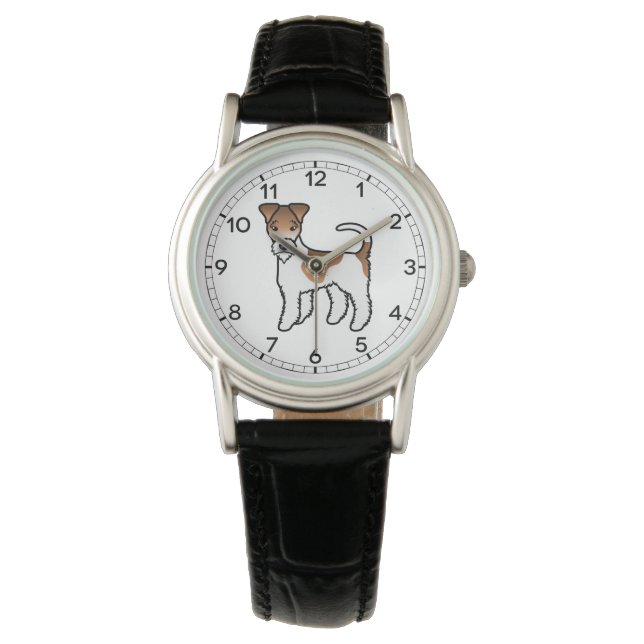 Relógio Cachorro De Desenho Animado Fofo Fox Terrier Branc (Frente)
