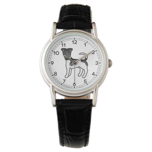 Relógio Cachorro de desenho animado Smooth Fox Terrier pre (Frente)