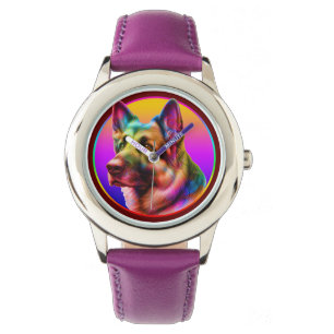 RELÓGIO CACHORRO FOFO ARCO-ÍRIS COLORIDO