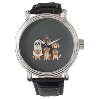 Relógio Cachorro Golden Retriever Fantasma Halloween Truqu