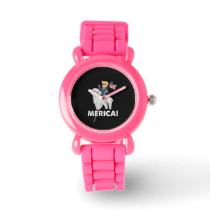 Relógio Cachorro Merica Trump Andando Maltês 4 De Julho