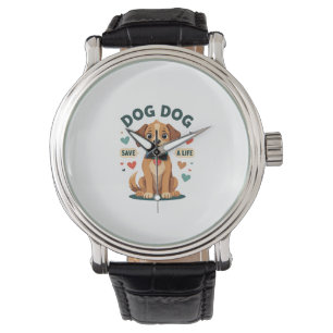 Relógio Cachorro Resgate Fofo Vintage Salve Uma Vida Carto