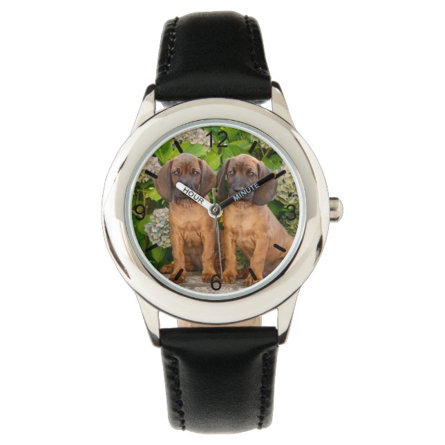 Relógio Cachorros de Caça da Baviera, Cute Bavarian, com F (Frente)