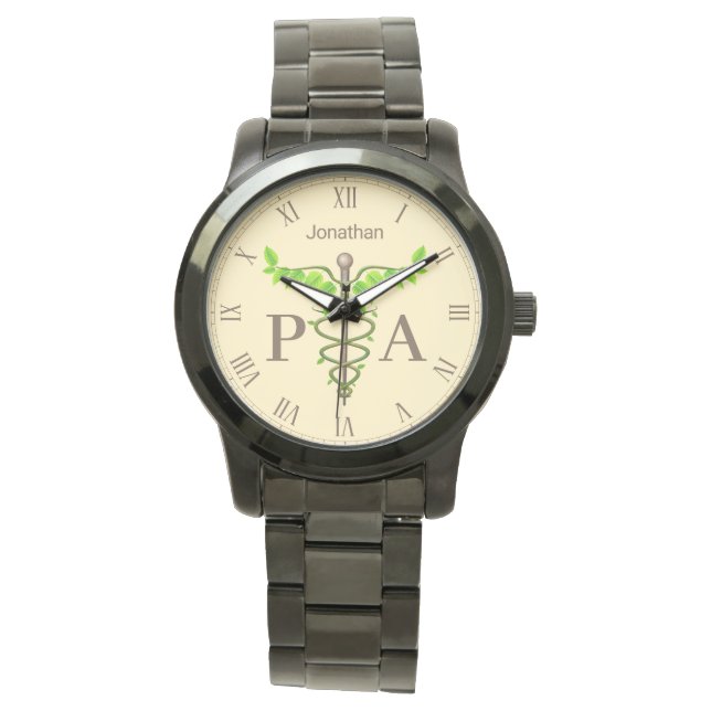 Relógio Caduceus Green Deixa Beige Médico Assistente (Frente)