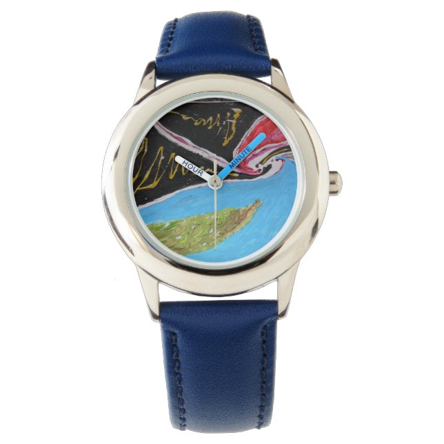 Relógio Caixa de punho com abstrato de metal (Frente)