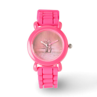 Relógio Calçados cor-de-rosa no ponteiro