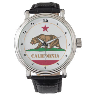 Relógio California & Flag, California fashion USA /design