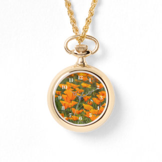 Relógio California Poppy Field Dourado Women's Watch