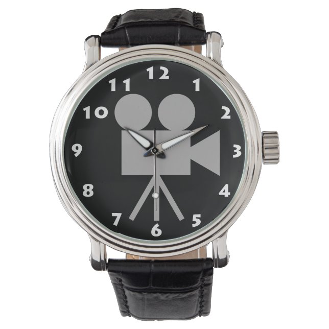 Relógio CÂMERA DO FILME RETRO na moda COM NÚMEROS BRANCOS (Frente)