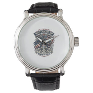 Relógio Caminhão Monstro Patriótico 1776 Off Road Crânio P