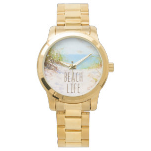 Relógio Caminho da Praia em Aquarela Vida de Praia